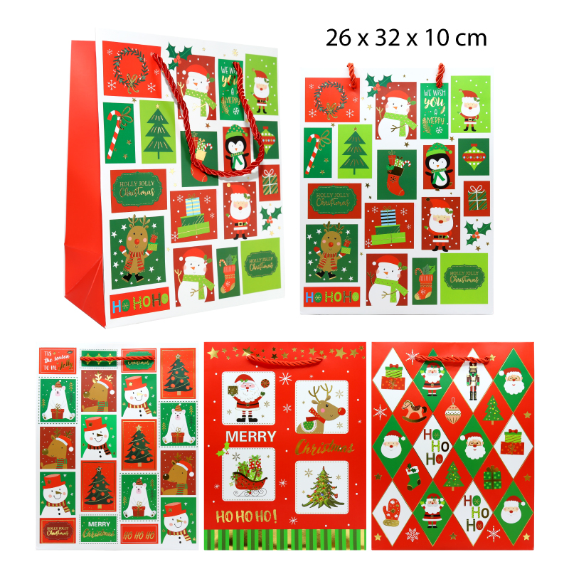 BOLSA DE REGALO DISEÑO NAVIDEÑO - 26 CM