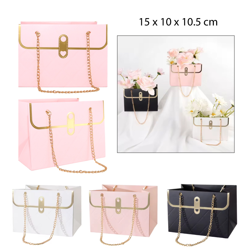 CAJA DE REGALO CON CADENA DORADA - PEQUEÑA