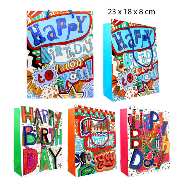 BOLSA DE REGALO PARA CUMPLEAÑOS - 23 CM