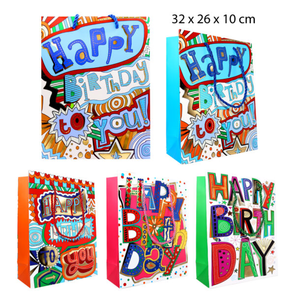 BOLSA DE REGALO PARA CUMPLEAÑOS - 32 CM