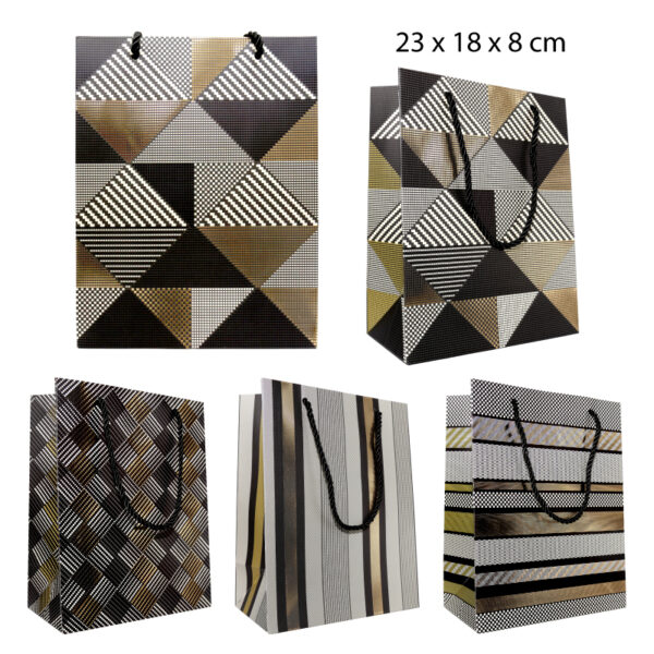 BOLSA DE REGALO DISEÑO GEOMÉTRICOS - 23 CM