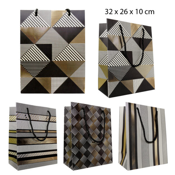 BOLSA DE REGALO DISEÑOS GEOMÉTRICOS - 32 CM