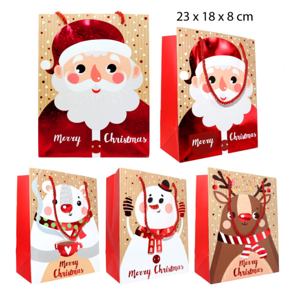 BOLSA DE REGALO DISEÑO NAVIDEÑO - 23 CM