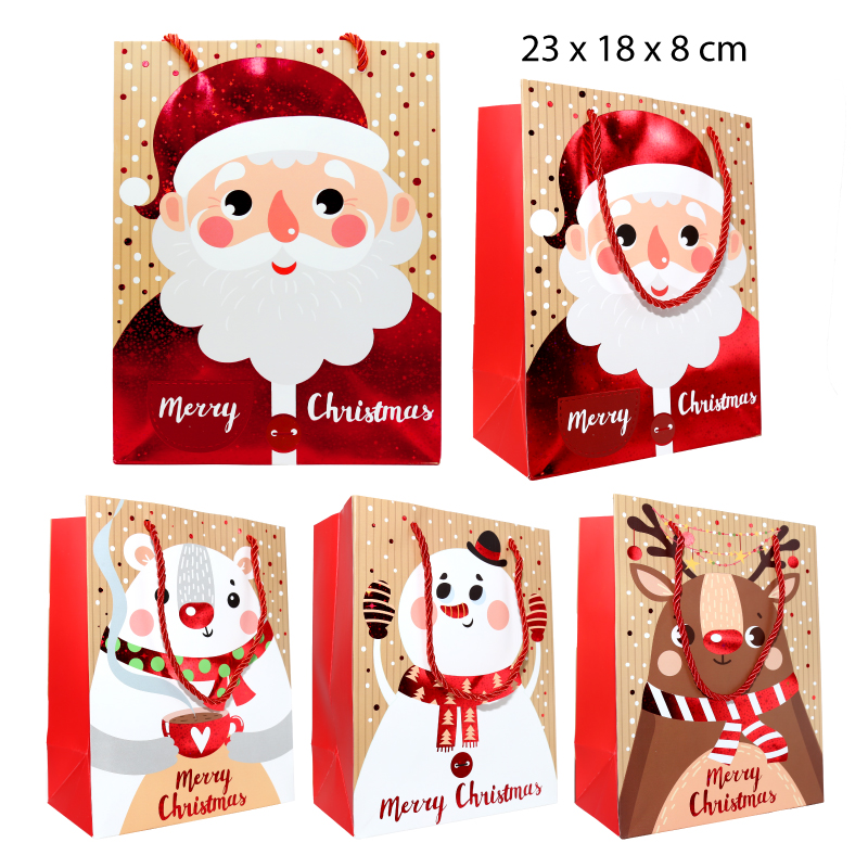 BOLSA DE REGALO DISEÑO NAVIDEÑO - 23 CM