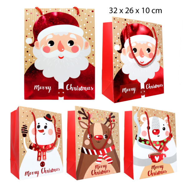 BOLSA DE REGALO DISEÑO NAVIDEÑO - 32 CM