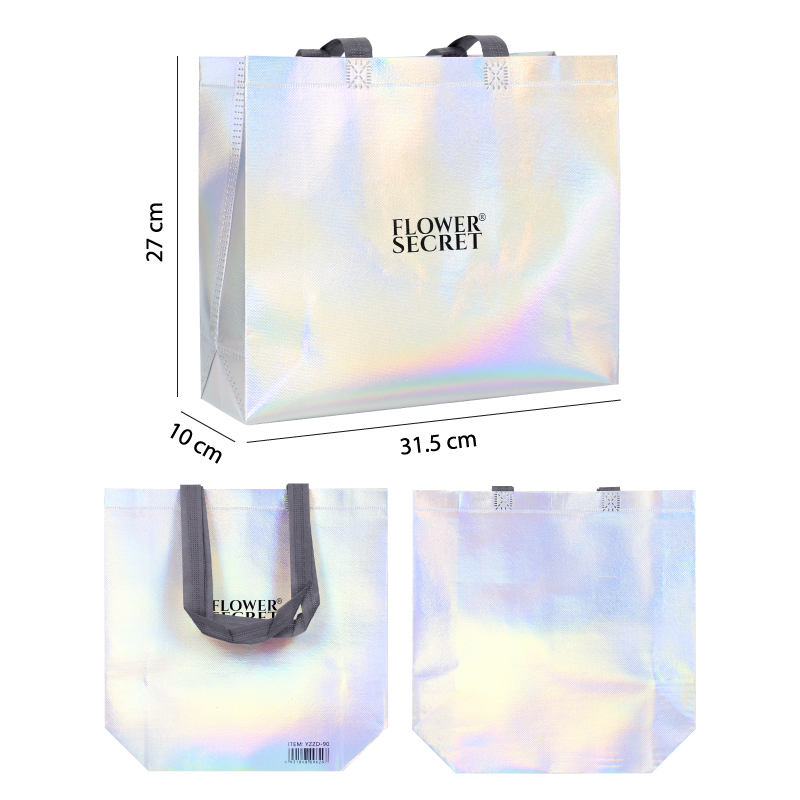 BOLSA CON ASAS, DISEÑO TORNASOL "FLOWER SECRET" - 31.5 X 27 CM