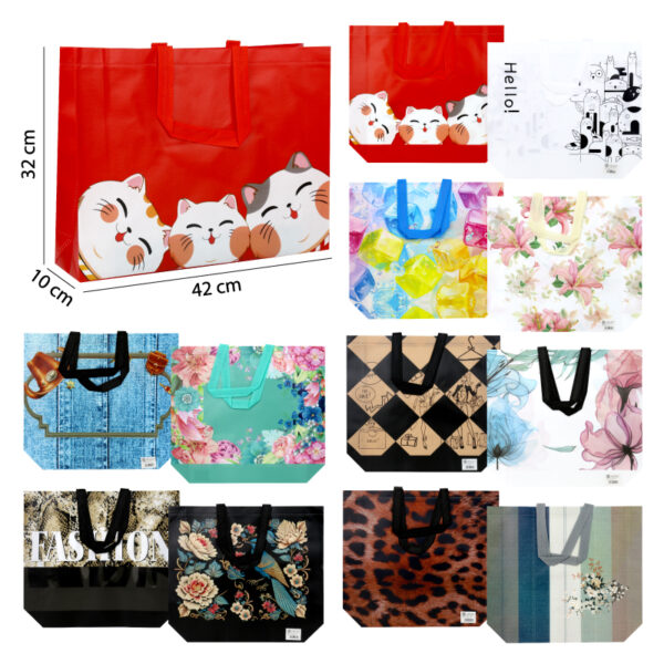 BOLSA CON ASAS, DISEÑOS SURTIDOS - 32 X 42 CM