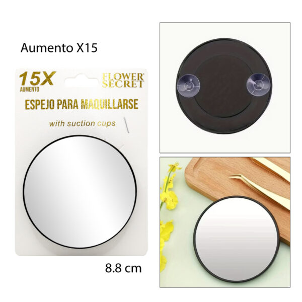 ESPEJO CON VENTOSA DE 8.5 CM - AUMENTO 15X