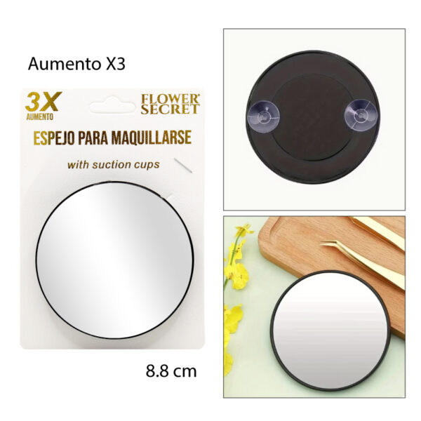 ESPEJO CON VENTOSA DE 8.5 CM - AUMENTO 3X