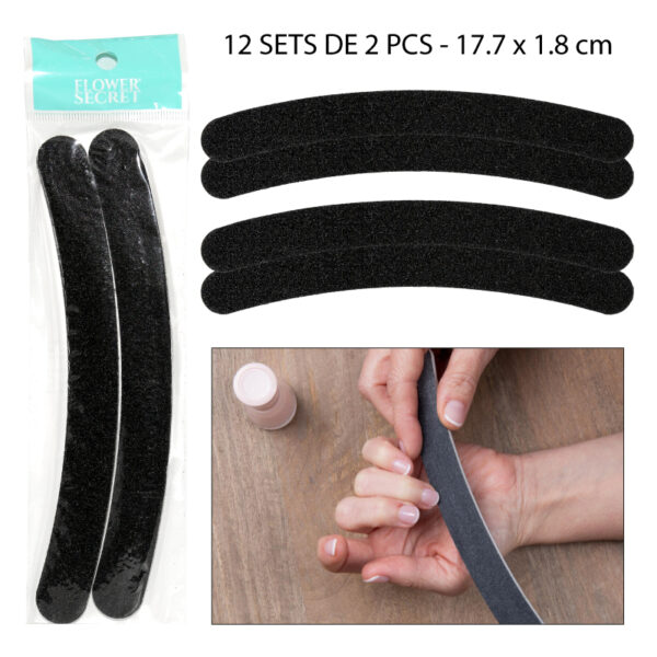 SET 2 LIMAS DE UÑAS OVALADA NEGRA