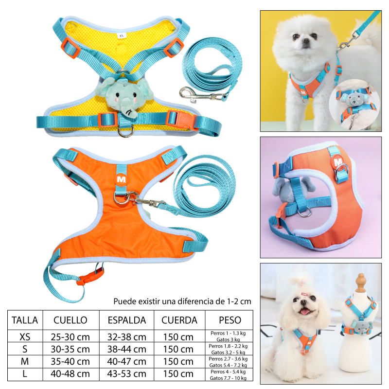 ARNÉS PARA MASCOTAS CON DISEÑO DE ELEFANTE