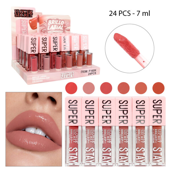 BRILLO LABIAL VOLUMINIZADOR GLOSS CON COLOR "SUPER STAY"- 7 ML