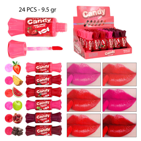 LABIAL TINTA "CANDY" AROMAS FRUTALES - 9.5 GR