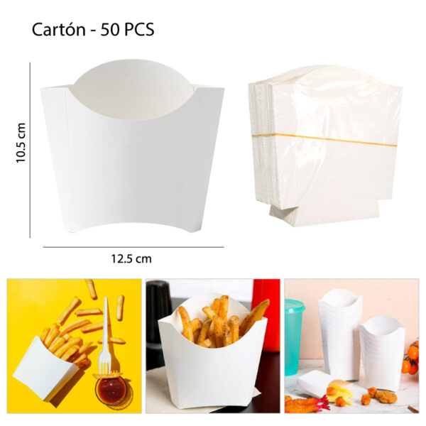 50 CAJAS PARA PAPAS FRITAS Y SNACKS