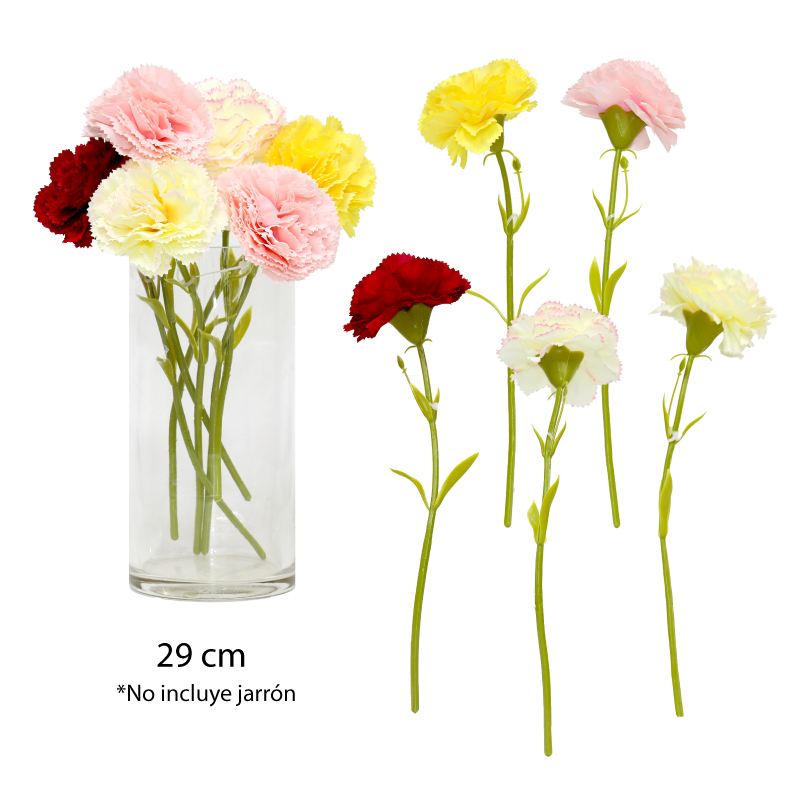 FLORES SILVESTRES ARTIFICIALES, CLAVELES - 29 CM