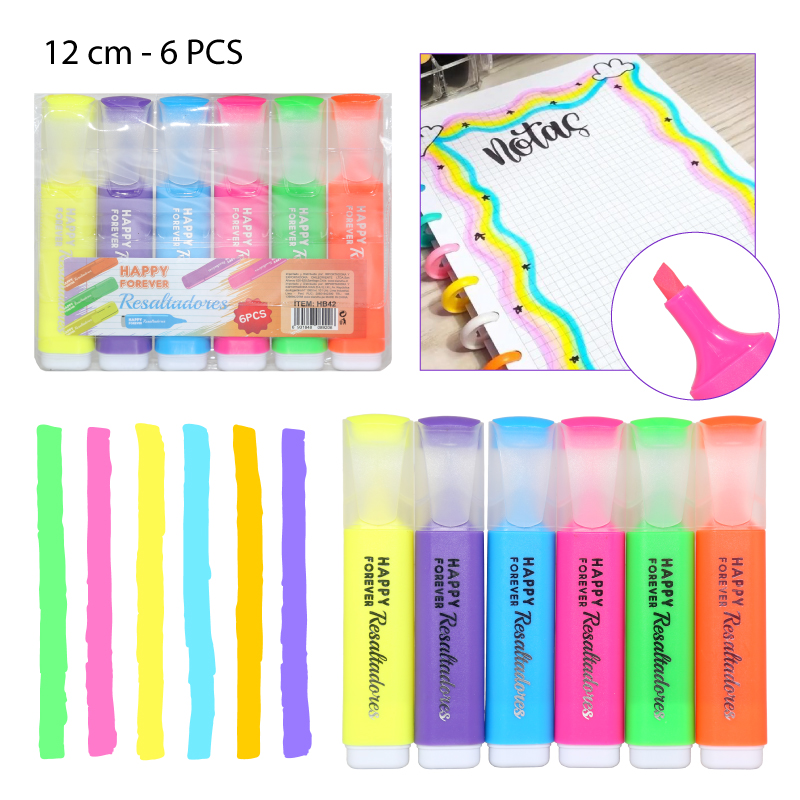 SET 6 RESALTADORES FLUORESCENTES