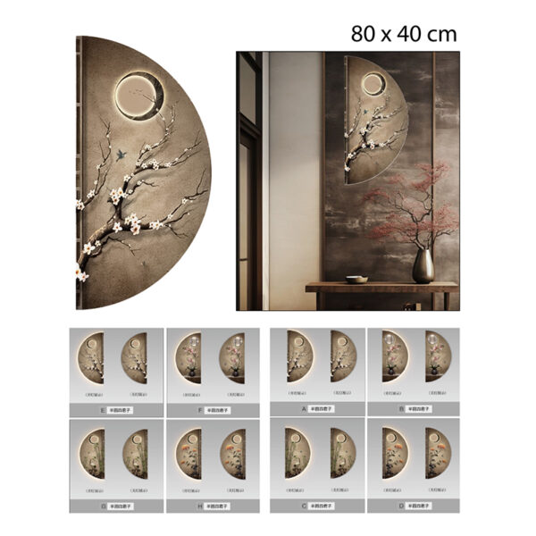 CUADRO DECORATIVO PAISAJE CON LUZ LED 80 X 40 CM