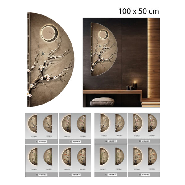 CUADRO DECORATIVO PAISAJE CON LUZ LED 100 X 50 CM