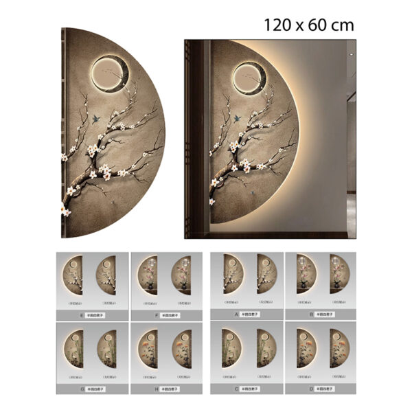 CUADRO DECORATIVO PAISAJE CON LUZ LED 120 X 60 CM