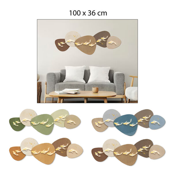 CUADRO DECORATIVO PECES CON LUZ LED 100 X 36 CM