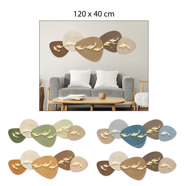 CUADRO DECORATIVO PECES CON LUZ LED 120 X 40 CM