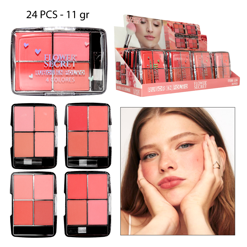 POLVO RUBOR 4 COLORES - 12 GR