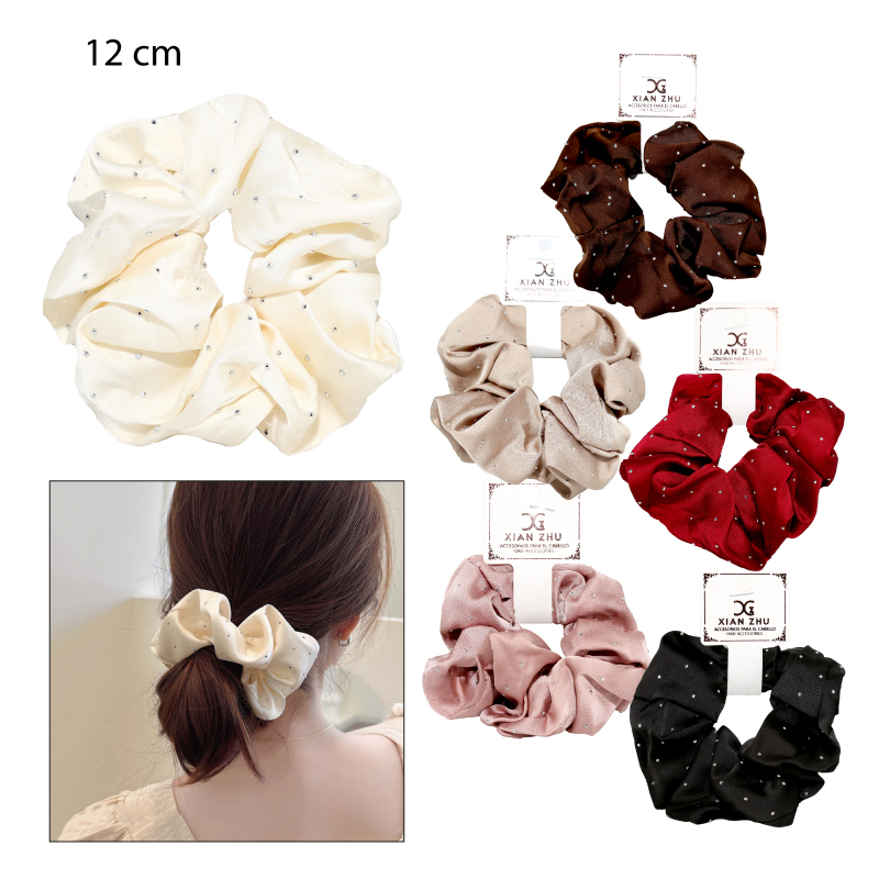 SCRUNCHIE DE TELA CON BRILLOS DELICADOS