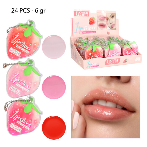 BRILLO LABIAL CON AROMA FRUTILLA - 6 GR