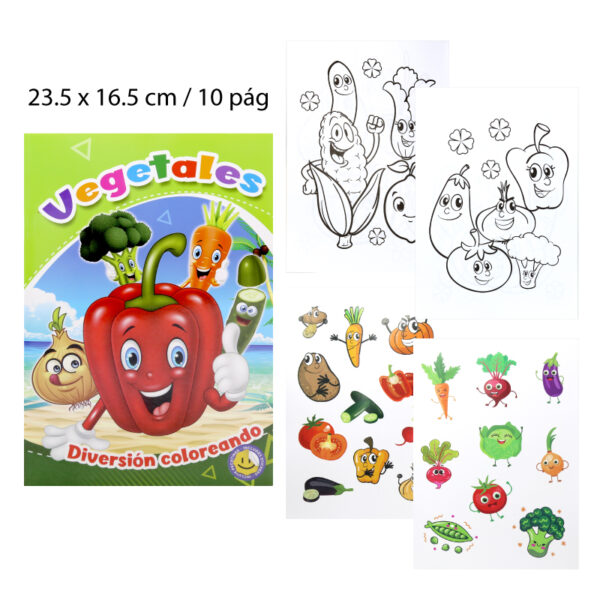 LIBRO PARA COLOREAR CON PEGATINA 10 PÁGINAS - 23.5 X 16.5 CM