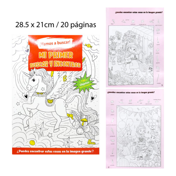 LIBRO PARA COLOREAR MI PRIMER BUSCAR Y ENCONTRAR 20 PÁGINAS - 28.5 X 21 CM