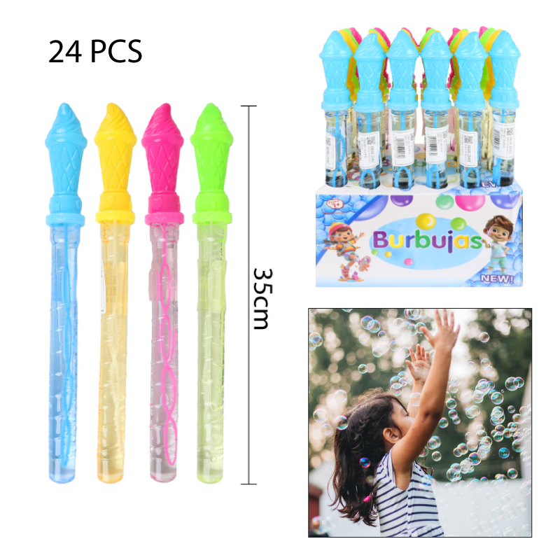 VARA DE BURBUJAS DISEÑO DE CONO DE HELADO - 35 CM