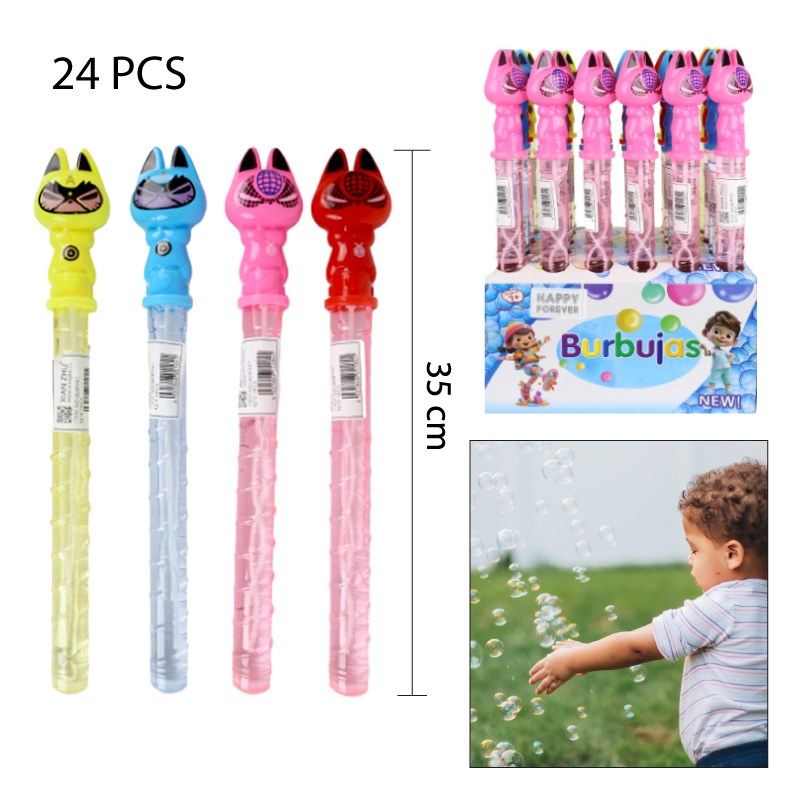 VARA DE BURBUJAS DISEÑO GATO SPIDER - 35 CM V2