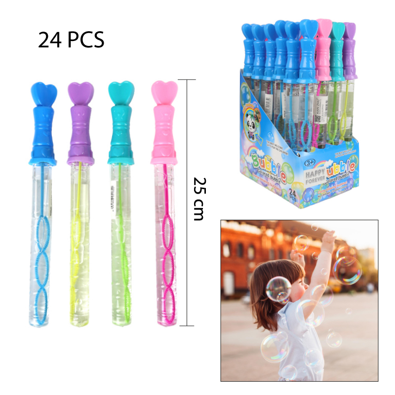 VARA DE BURBUJAS DISEÑO DE CORAZON - 25 CM