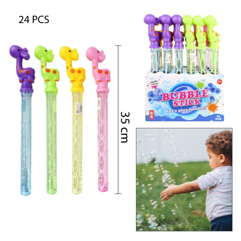 VARA DE BURBUJAS DISEÑO DE JIRAFAS - 35 CM