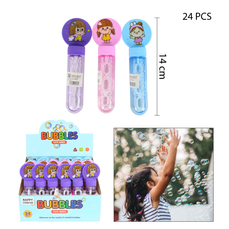 VARA DE BURBUJAS DISEÑO PARA NIÑAS - 14 CM