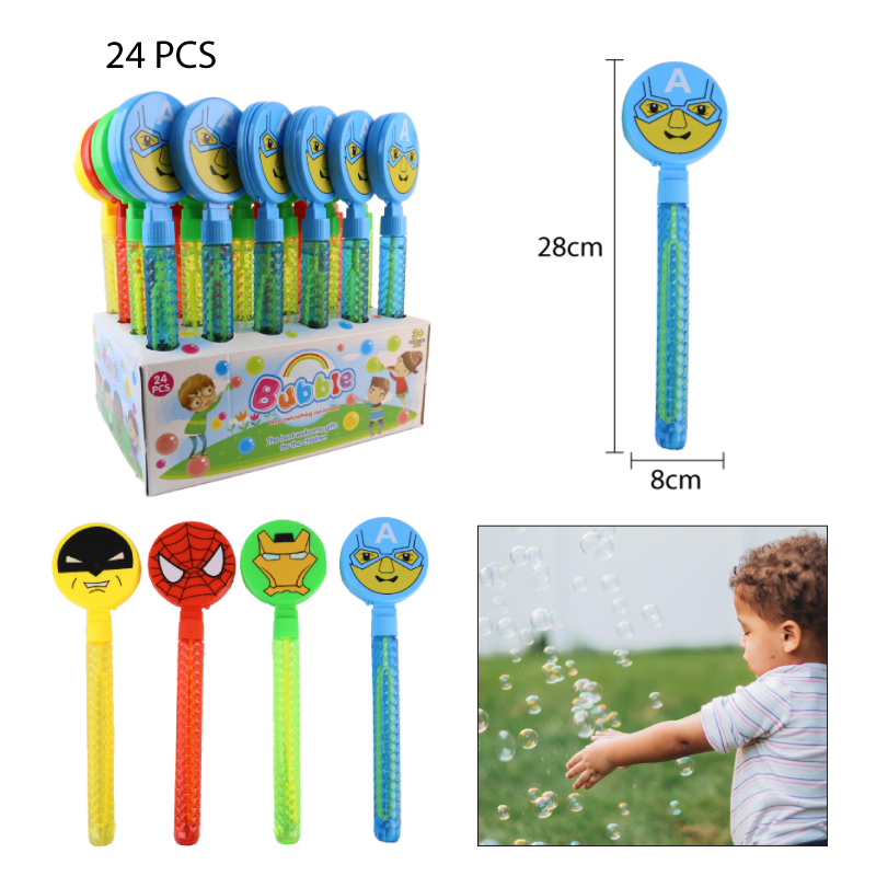 VARA DE BURBUJAS DISEÑO SUPERHEROES - 28 CM