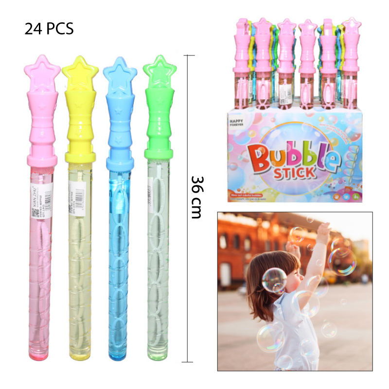 VARA DE BURBUJAS DISEÑO ESTRELLAS - 36 CM