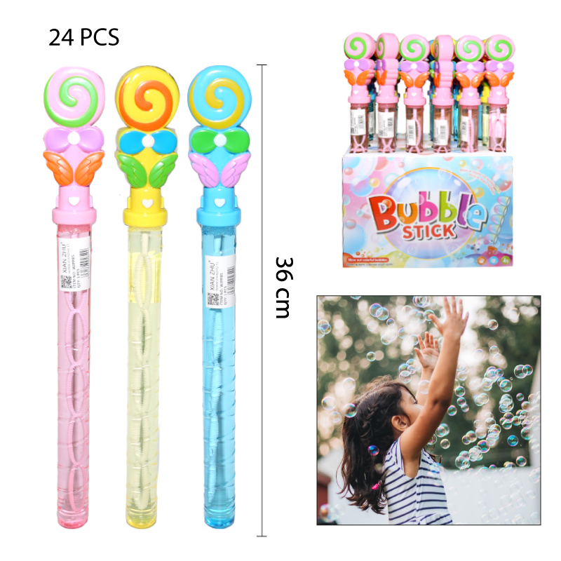 VARA DE BURBUJAS DISEÑO DE PALETA COLORIDA - 36 CM