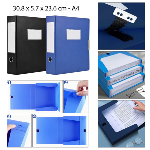 ARCHIVADOR PARA OFICINA CON CIERRE VELCRO - A4