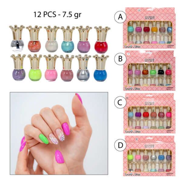 ESMALTE DE UÑAS DISEÑO DE CORONA