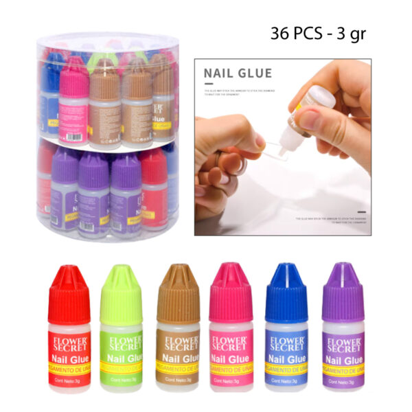 SET DE 36 PEGAMENTOS PARA UÑAS - 3 GR