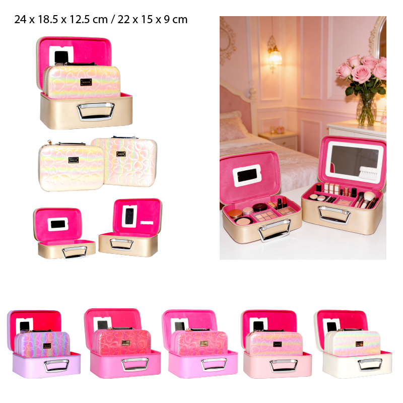 SET DE 2 MALETAS ORGANIZADORAS DE MAQUILLAJE