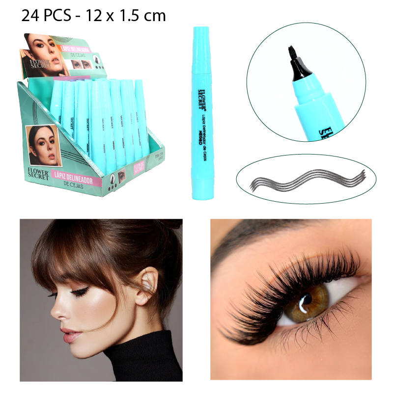 DELINEADOR PLUMÓN DE 4 PUNTAS PARA CEJAS - 24PCS