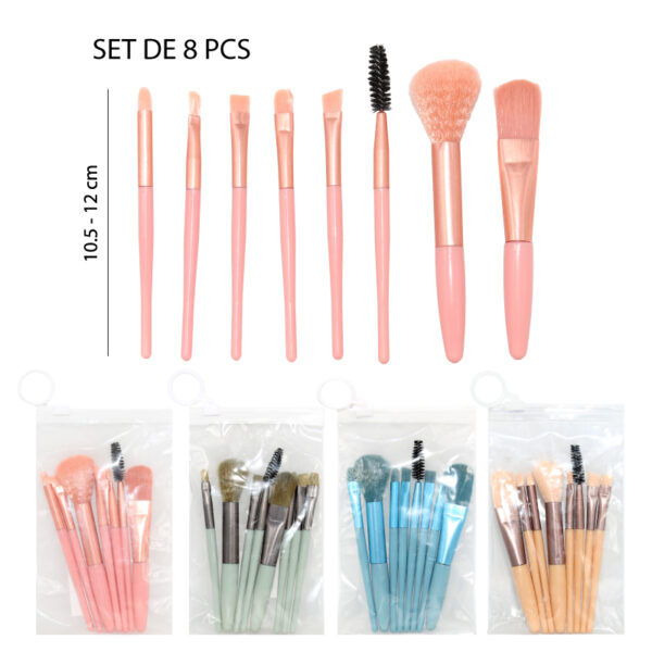 SET DE 8 BROCHAS DE MAQUILLAJE