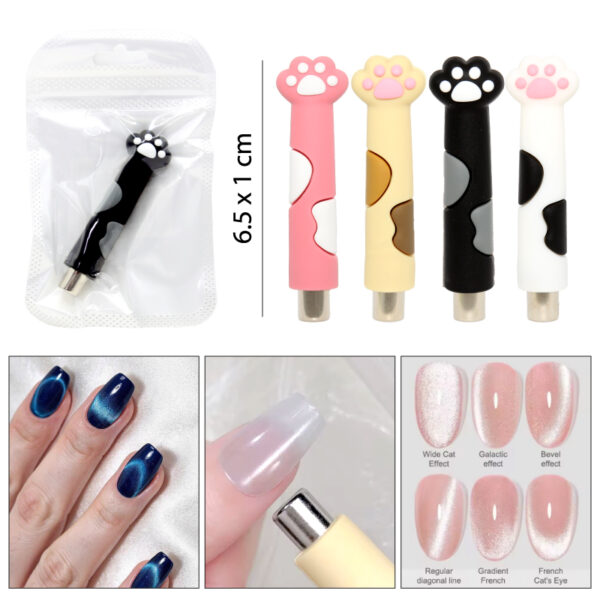 IMÁN OJO DE GATO DISEÑO GARRA - 12 PCS