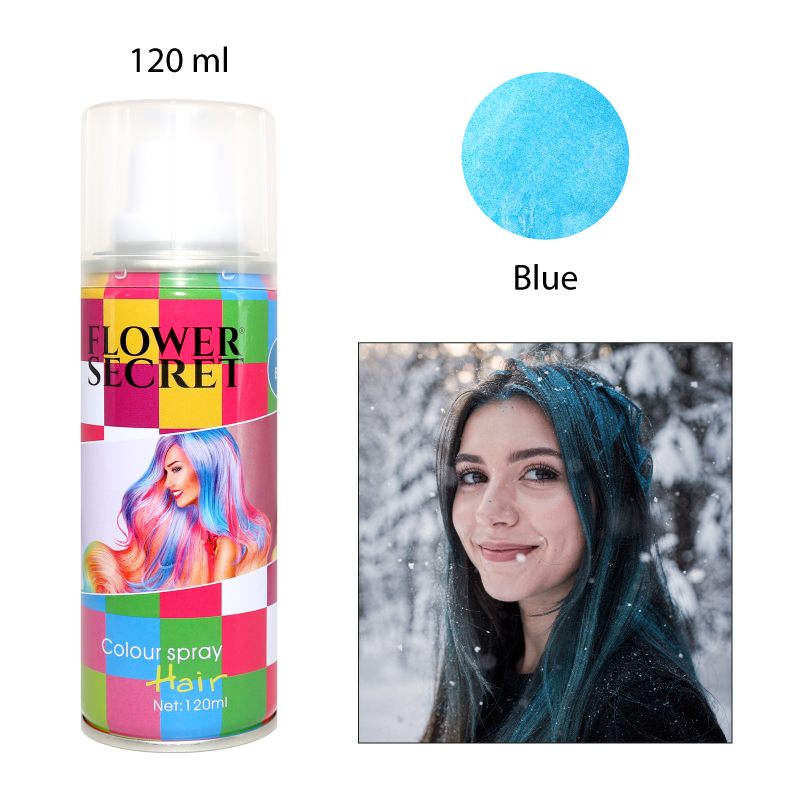 SPRAY Y TINTE PARA CABELLO DESECHABLE COLOR AZUL