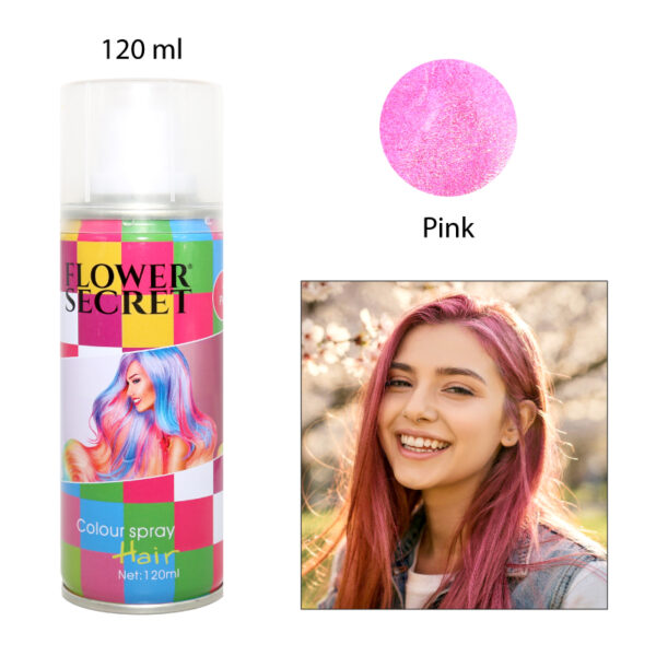 SPRAY Y TINTE PARA CABELLO DESECHABLE COLOR ROSA