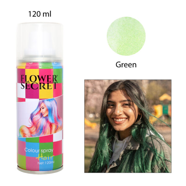 SPRAY Y TINTE PARA CABELLO DESECHABLE COLOR VERDE