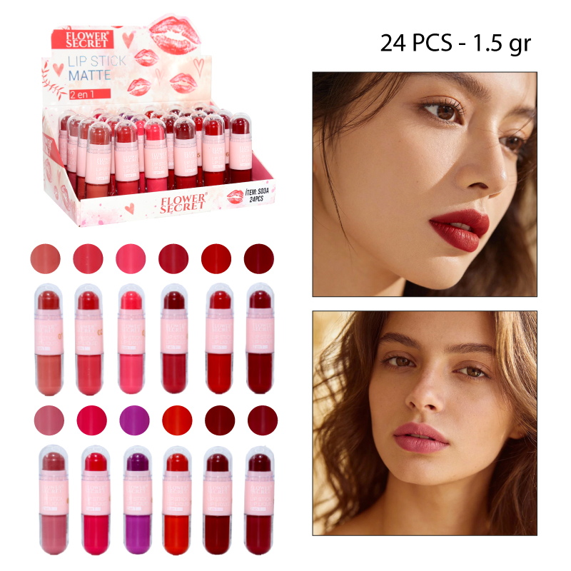 LIPSTICK NORMAL Y BRILLO 2 EN 1 - 1.5 GR