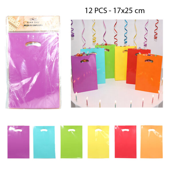 BOLSAS PARA DULCES DE CUMPLEAÑOS - 12 PCS